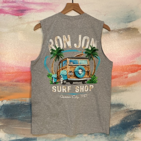 🔥EC🔥F/B Ron Jon Surf Shop Cotton Blend Crewneck Tank Top Shirt. - Picture 1 of 6